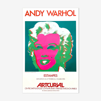affiche, exposition, original Andy Warhol - Marilyn - affiche d’exposition originale, 1990