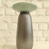 Vintage architectural vase in two-tone ceramic