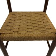 Vintage chair from the 70s minimalist design in wood and paper cord