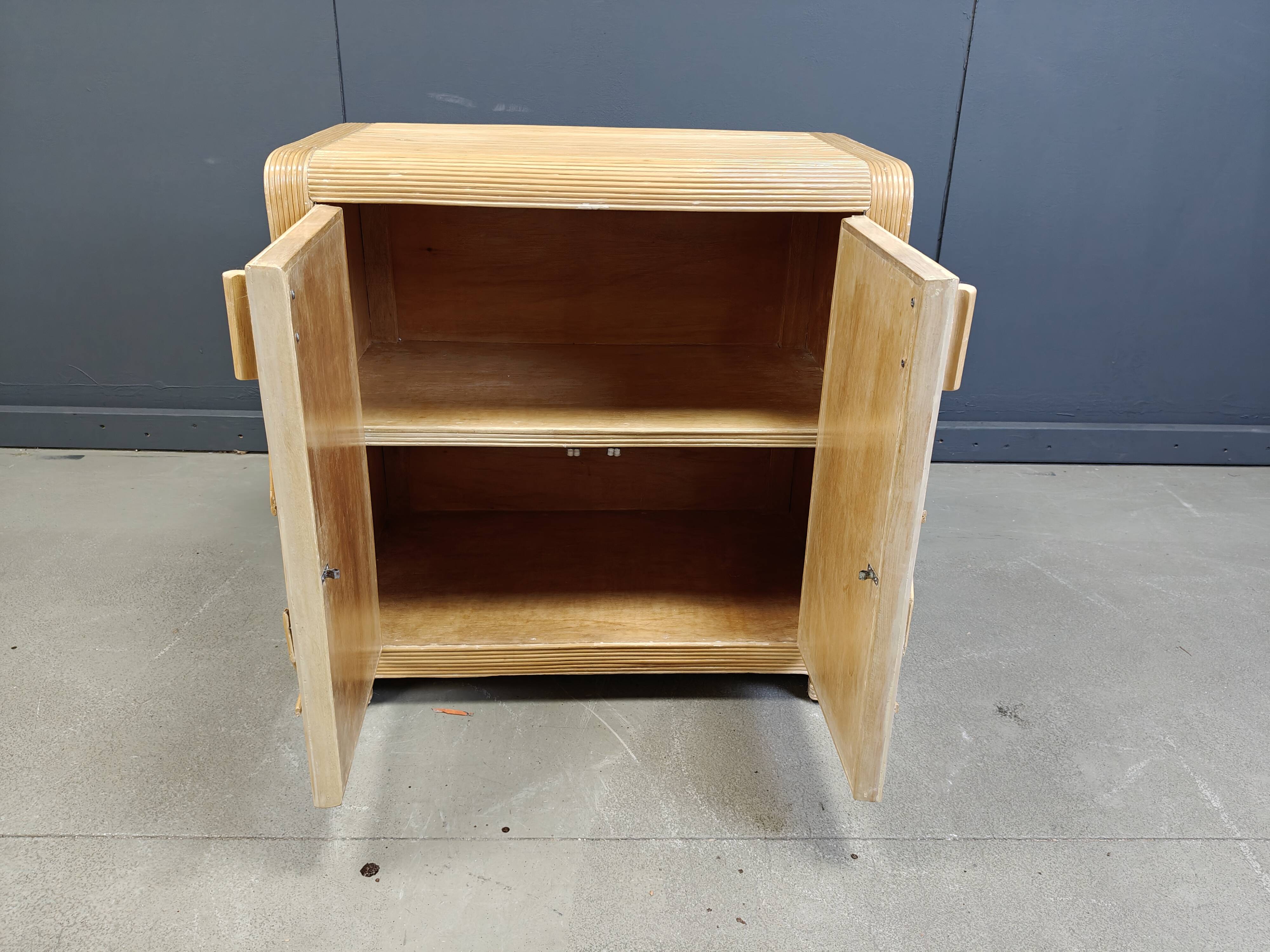 Vintage tropical split reed cabinet, 1970s