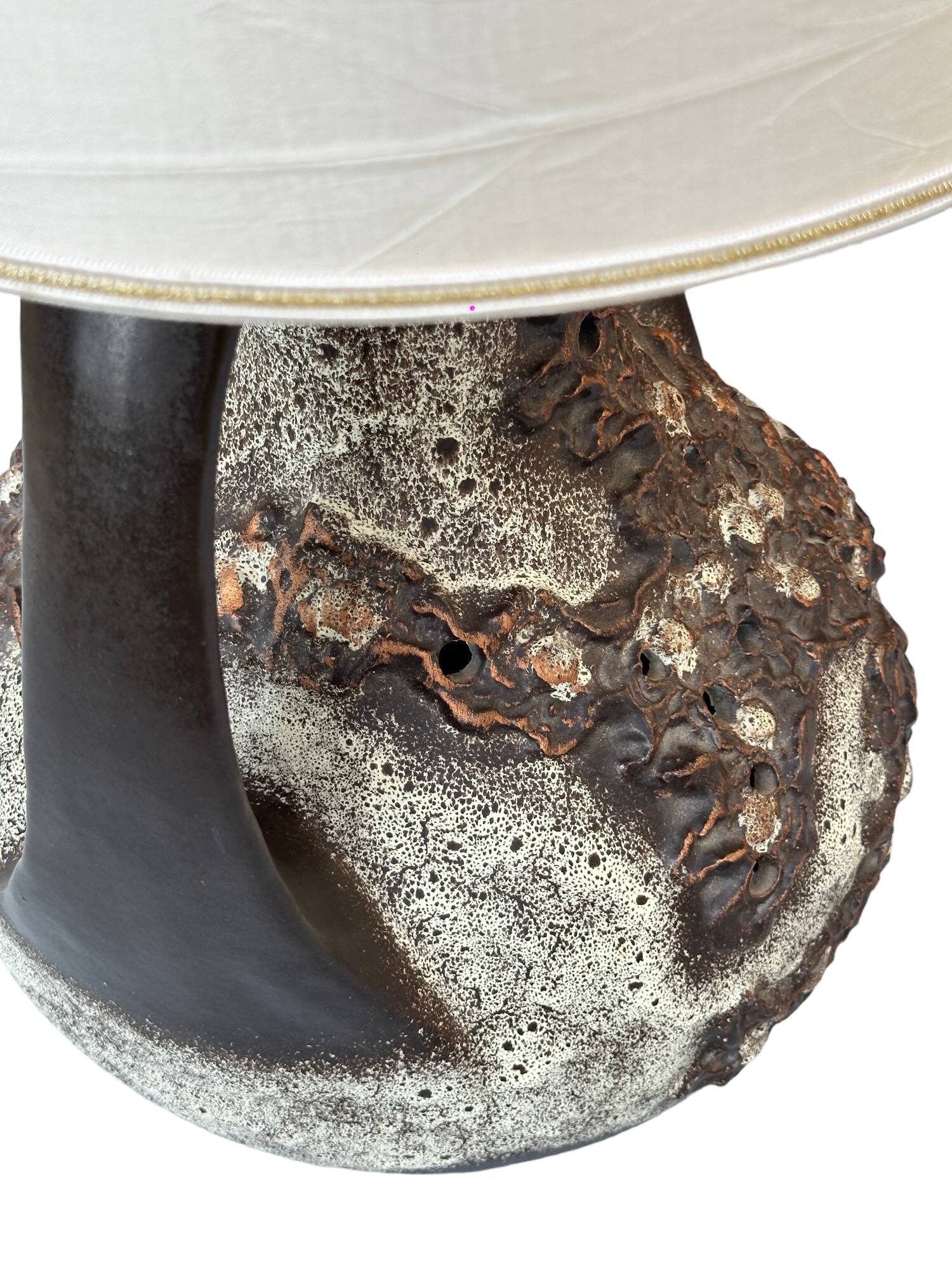 Large Brown Fat Lava Ceramic Floor Lamp by Richard Essig, 1960s, Germany