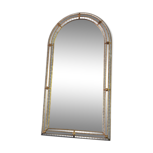 Miroir vénitien espagnol fabriqué à la main pleine longueur Hollywood Regency années 1980 60x110cm