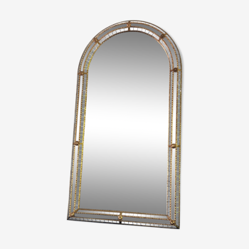 Spanish Venetian Handcrafted Full Length Mirror Hollywood Regency 1980s
