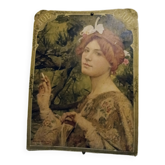 Chromolithographie sur carton "Femme à l’orchidée" pour JOB 1900