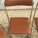 70s skai chrome folding chairs