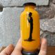 Miniature vase art deco glass orange silhouette smoker