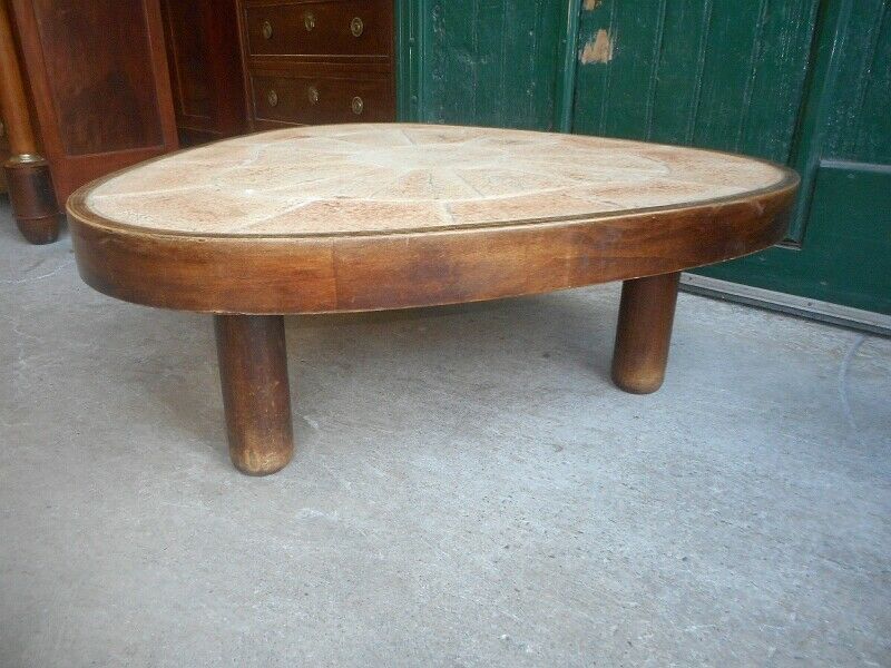 Coffee table signee Barrois faussile vintage