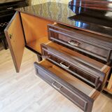 Mid-Century Wooden Dresser Sideboard with Detachable Mirror: 1970s Vintage