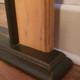 Large Trumeau Mirror XXL in Solid Oak and Black Cornice – 157x128