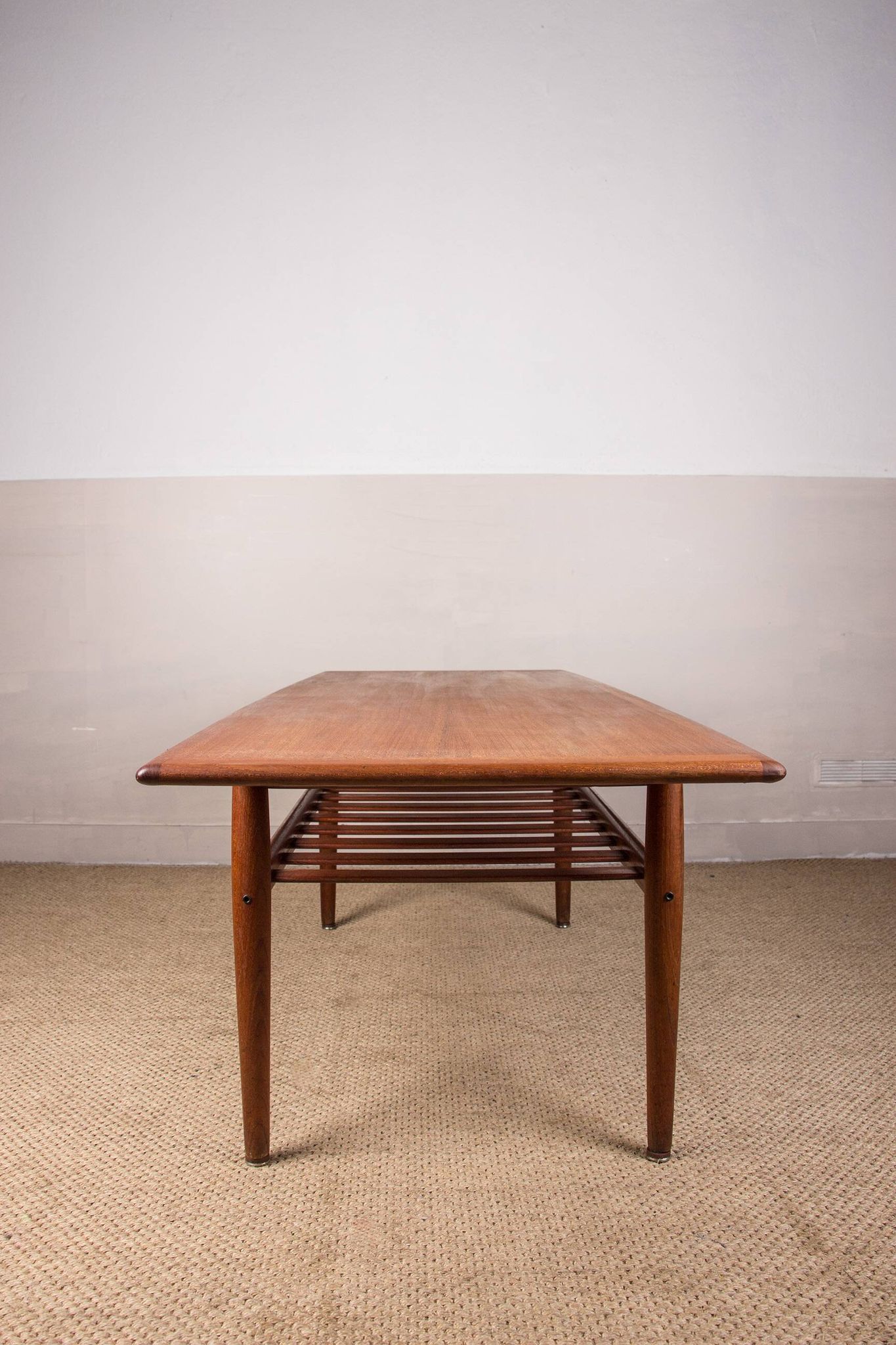 Large Danish teak coffee table, two levels, by Grete Jalk for Glostrup Mobelfabrik.