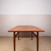 Large Danish teak coffee table, two levels, by Grete Jalk for Glostrup Mobelfabrik.