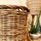 Braided wicker basket