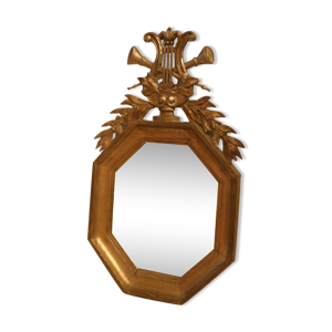 cadre miroir bois doré