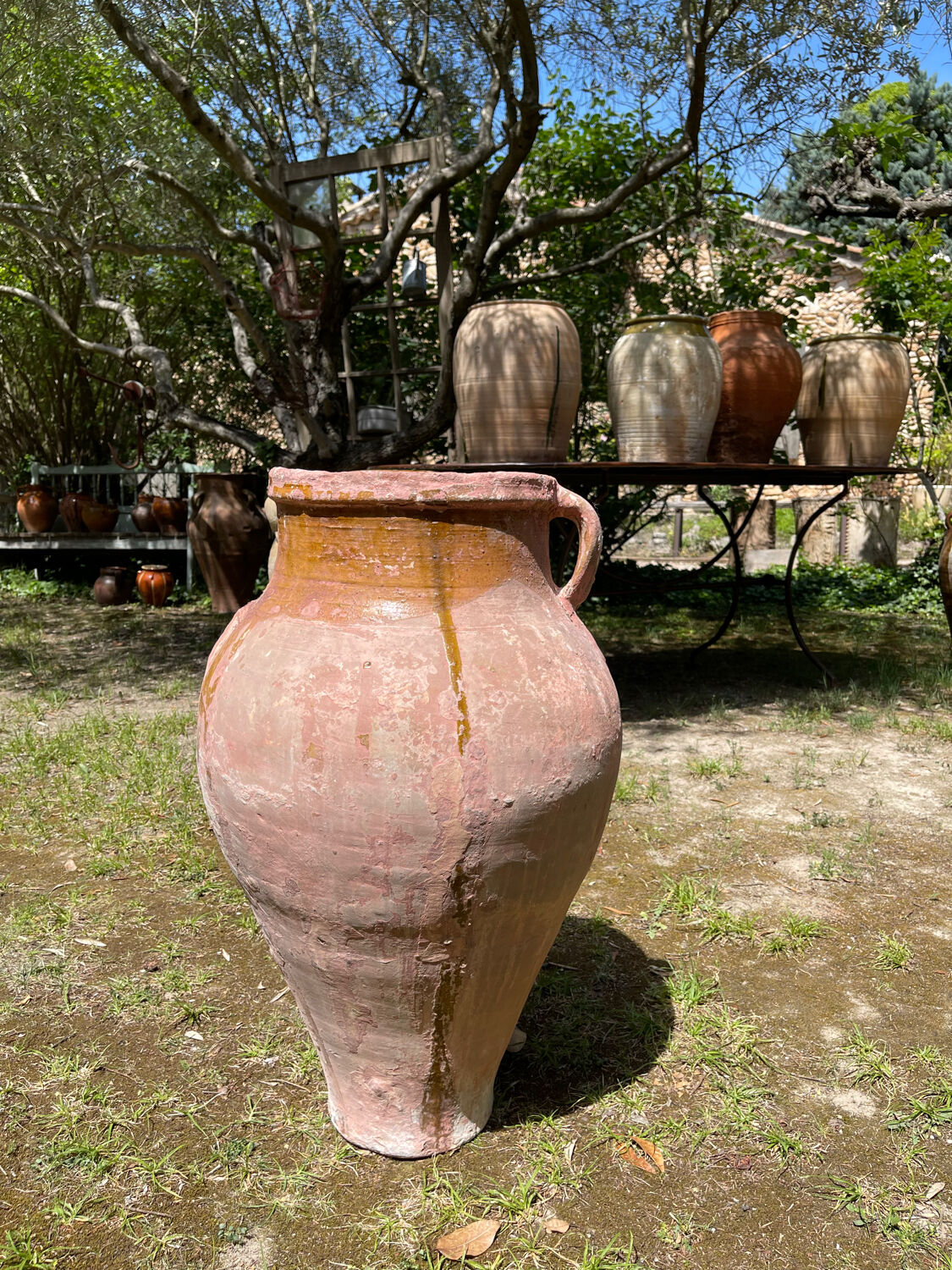 Ancient terracotta pottery jar
