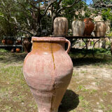 Ancient terracotta pottery jar