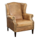 Comfortable cowhide wingback armchair with a timeless English look