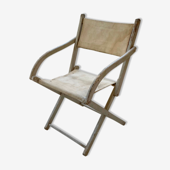 Chaise pliante de plage blanche