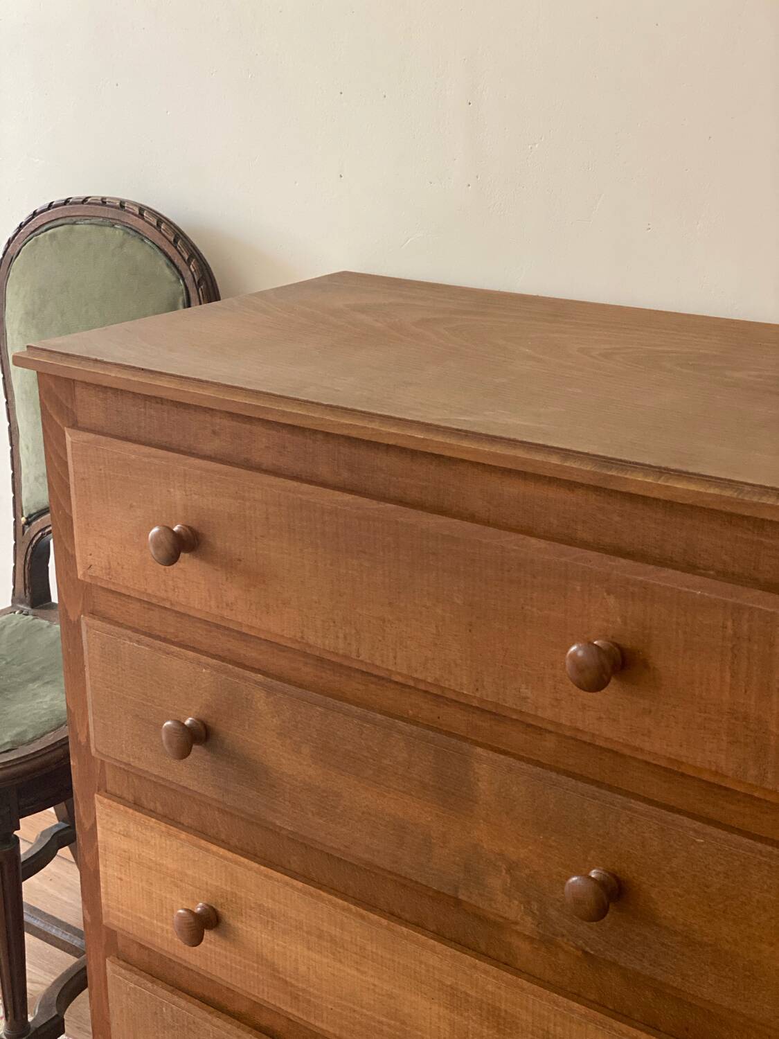 Vintage chest of drawers with compass feet
