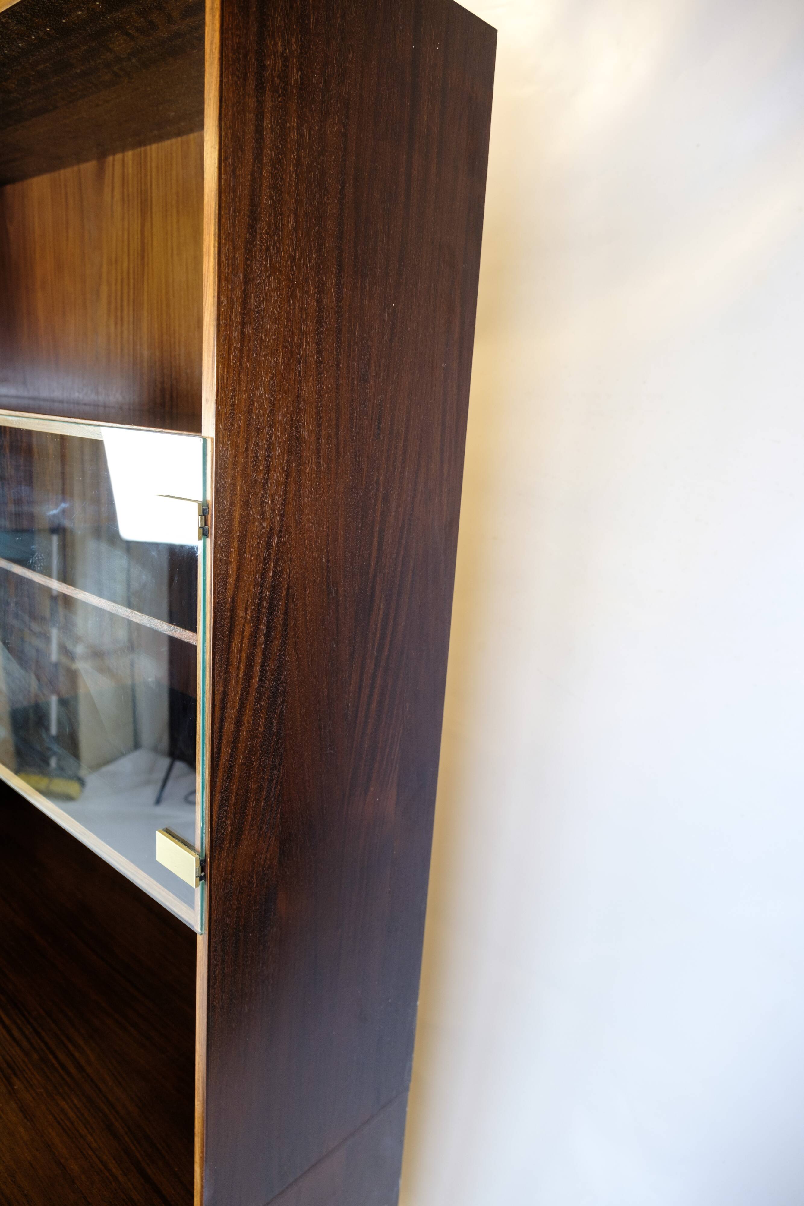 Bookcase With light Display Made In Rosewood, Danish Design From 1960s