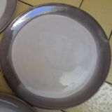 Service of 6 dish plates 6 deep plates enameled terracotta 1970s edge
