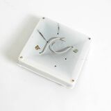 Beautiful 1970s square ceiling lamp made of pine wood by Alda Sweden