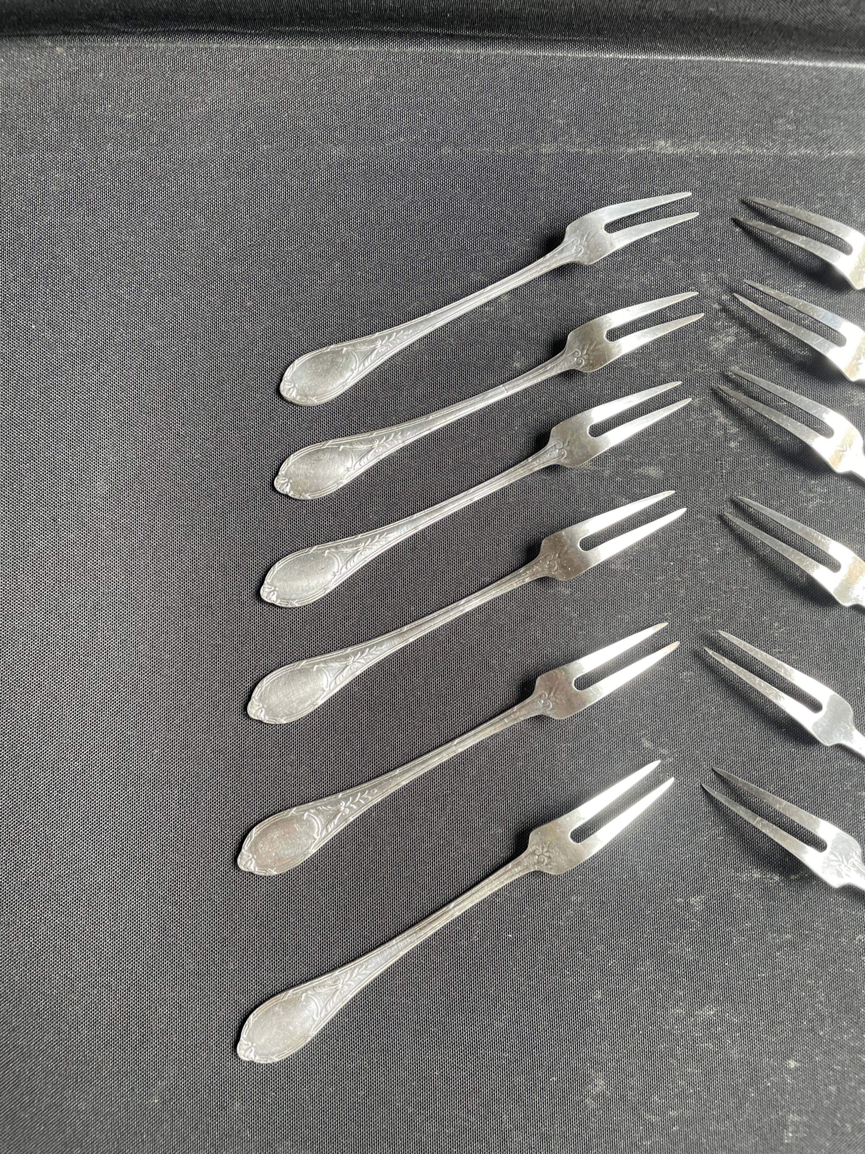 12 Forks with 2 tines – Silver plated