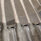 12 dessert knives with silver-plated metal handles, silversmith Ercuis Valencay