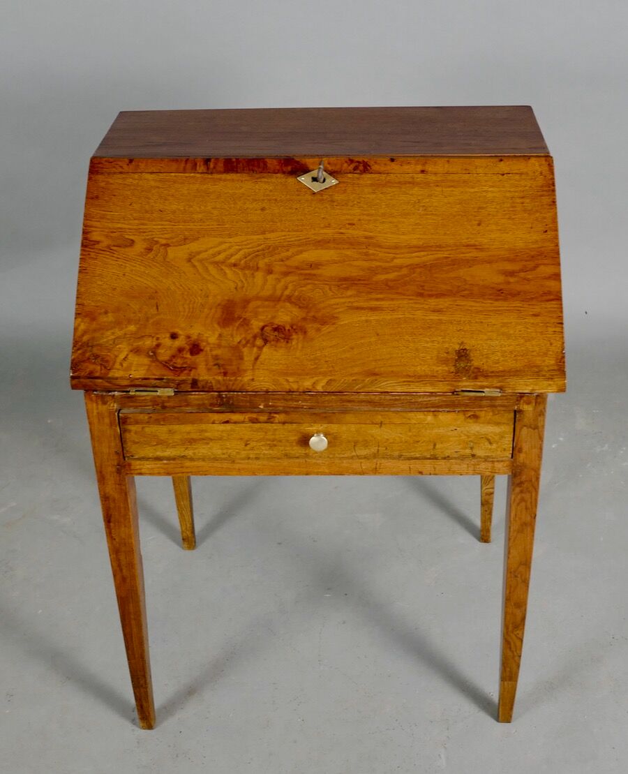 19th century natural wood sloping desk