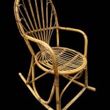 Rattan rocking chair Italy 1950