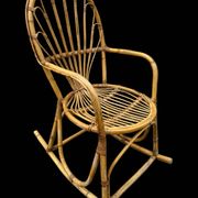 Rattan rocking chair Italy 1950