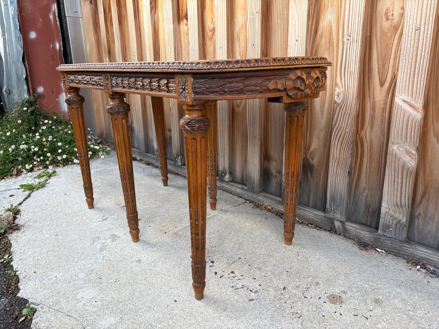 Louis XVI style piano bench in carved wood and caning
