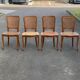 4 Louis XV chairs in solid wood and cane