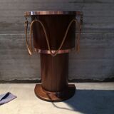 Dutch boat bar solid oak and red copper 1940 1950 art deco