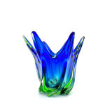 Sculptural Murano Vase – Cobalt Blue & Green - circa 1960
