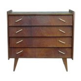 Commode 4 tiroirs pieds compas vintage 1960/1970