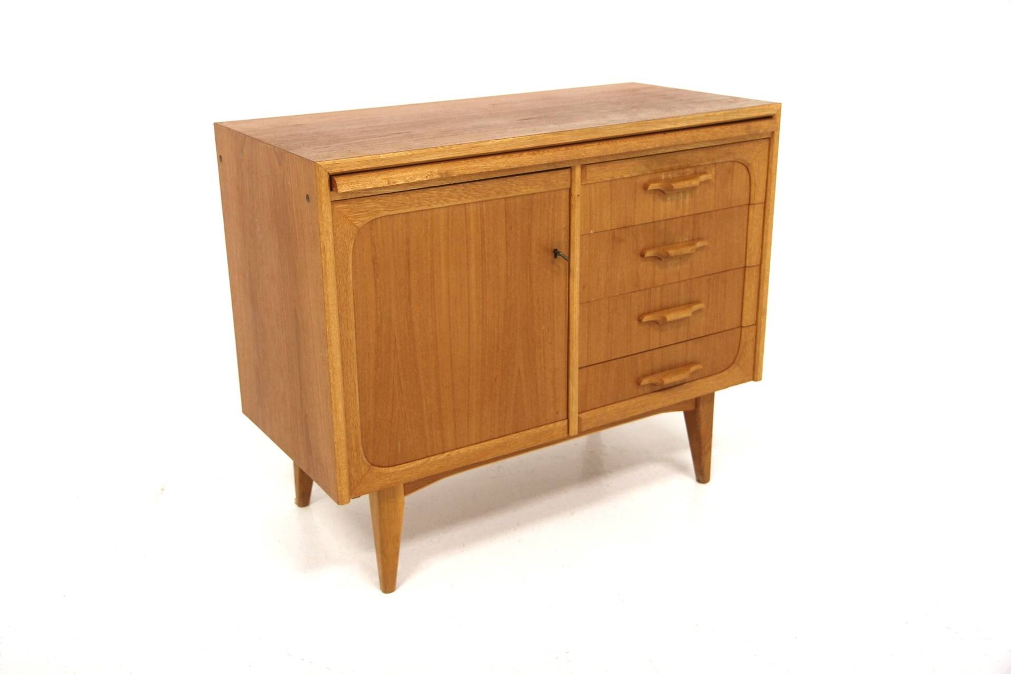 Scandinavian secretary in teak and oak, Sweden, 1950