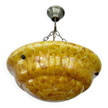 Lustre en verre ambre Art Déco, années 1930
