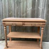 Sandblasted console with pale pink marble, Henri II style