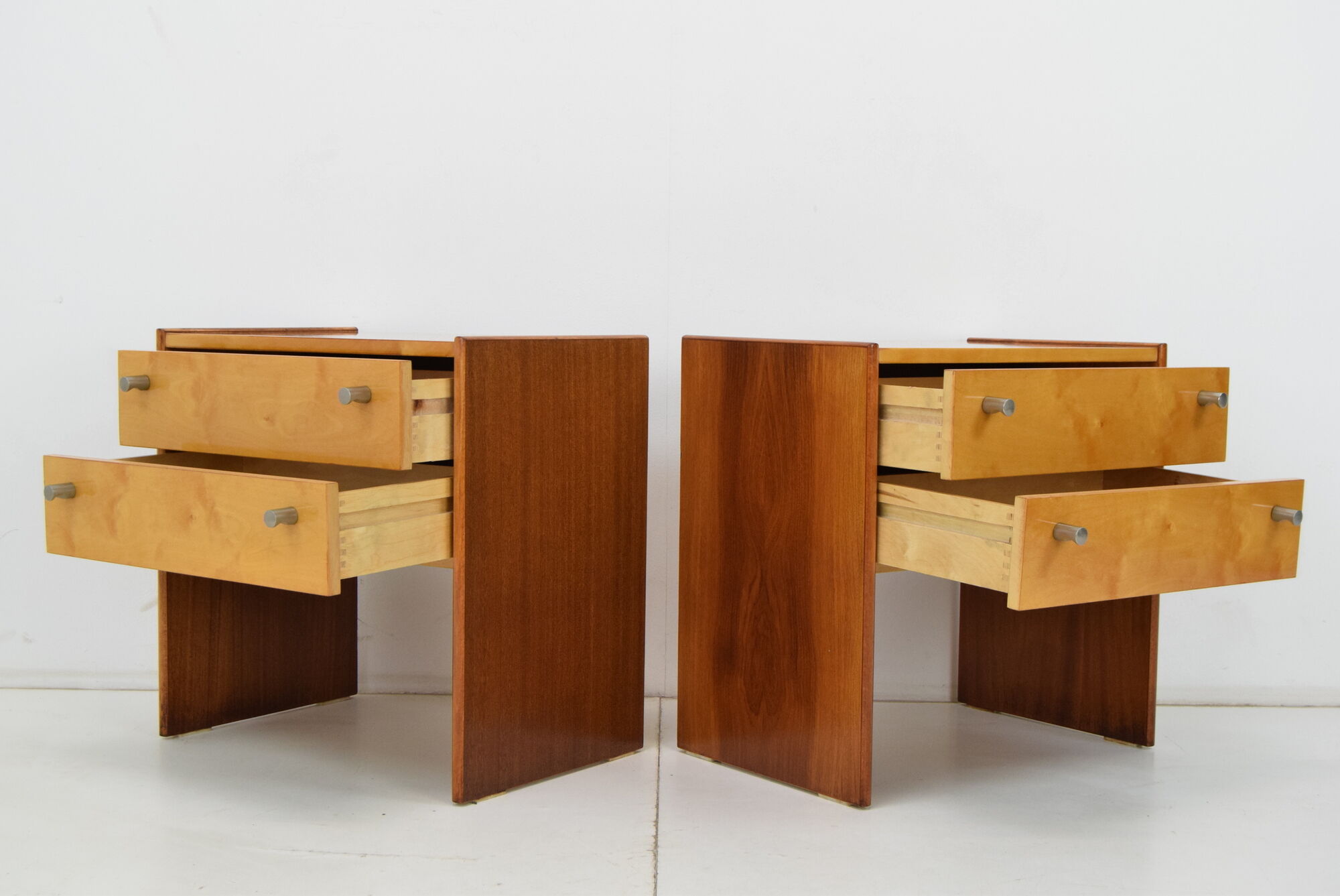 Pair of mid-century Bedside Tables,Bucovice,1970