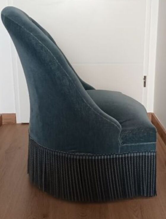 Fauteuil crapaud velours vintage