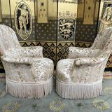 Paire de fauteuils chauffeuses Napoléon III
