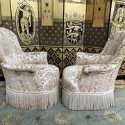Paire de fauteuils chauffeuses Napoléon III