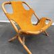 Armchair 1960 bamboo and suede leather