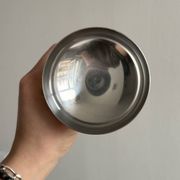 6 stainless steel dessert bowls on foot