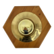 Vintage hexagonal wall lamp with pine wood and brass, 1970s