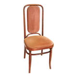 Vintage Thonet Style Bentwood Dining Chair: High Back, Cushioned Seat Pink
