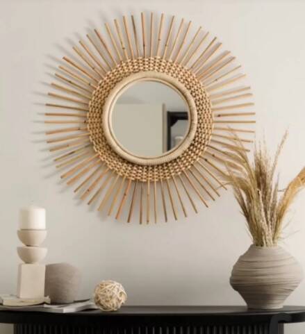 Bright - Rattan Sun Wall Mirror