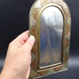 Oriental mirror in worked copper 24x15cm