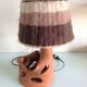Ceramic lamp terracotta and lampshade wool 50/60