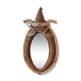 Miroir Forme collier cheval corde de chanvre